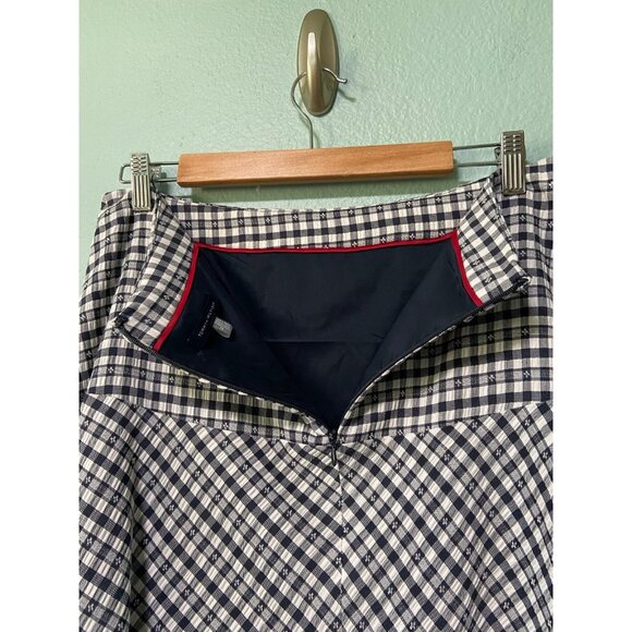 Tommy Hilfiger Women's Navy and White Plaid‎ Skirt Size 12 - Picture 6 of 9